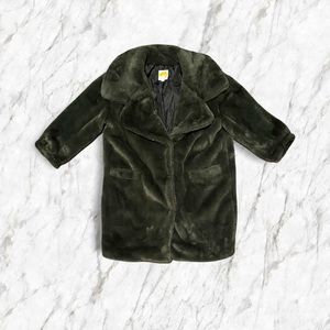 C & C California Faux Fur Jacket | Green Fur | X-Large